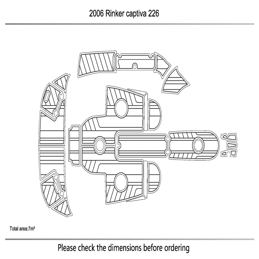 

2006 Rinker captiva 226 Cockpit Swimming platform Pads 1/4" 6mm EVA FaUX Mat SeaDek MarineMat Gatorstep Style Self Adhesive