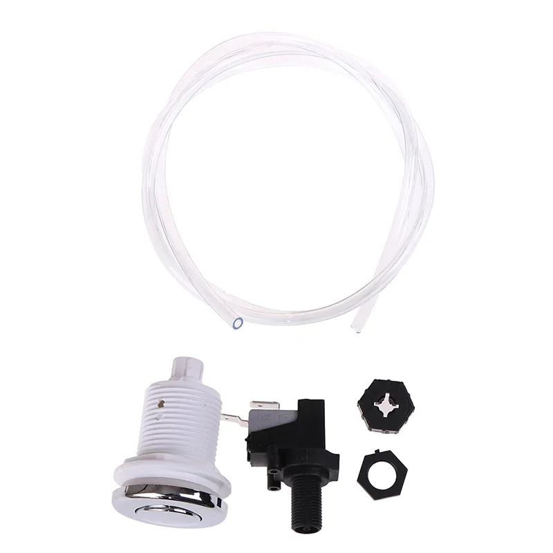 16A On/Off Push Air Button Spa Jet Switch Complete Pneumatic Tubing Kit for Home Spa