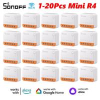 1-20Pcs Wholesale SONOFF MINI R4 Wi-Fi Smart Mini Switch Extreme Smart Home Module WiFi EWeLink Remote Control Alexa Google Home