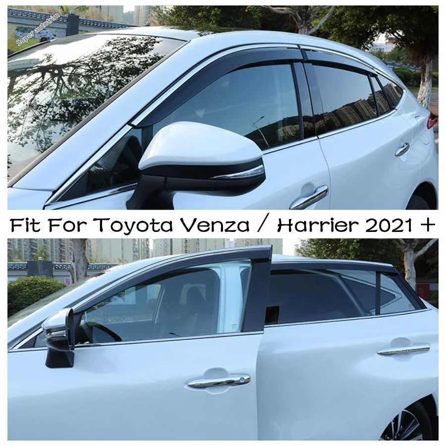 Lapetus Window Visors Awnings Wind Rain Deflector Visor Guard Vent Covers Fit For Toyota Venza / Harrier 2021 - 2024 Accessories