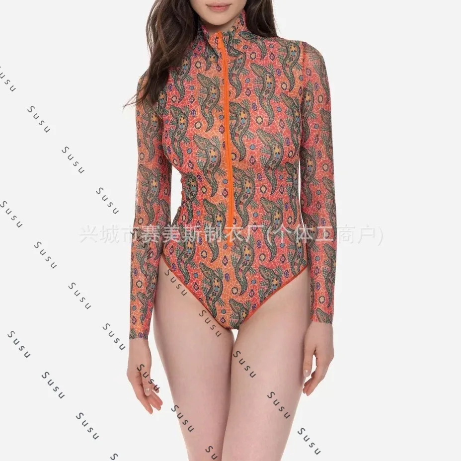 

Новый русский купальник женский Amazon солнцезащитный сетчатый гоночный цельный купальник Купальник