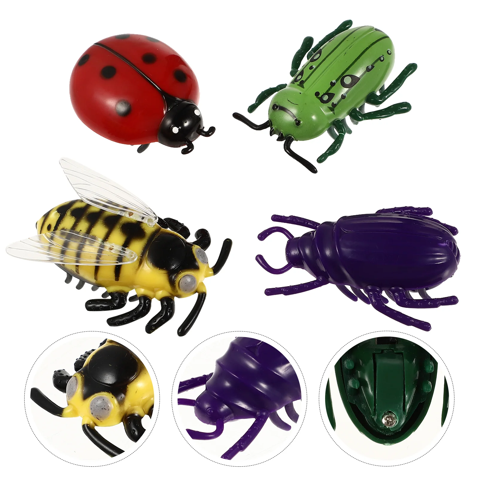 4 Pcs Electric Mosquito Ladybug Tricky Props Remote Control Snake Fly Toys Car Walking Toddler