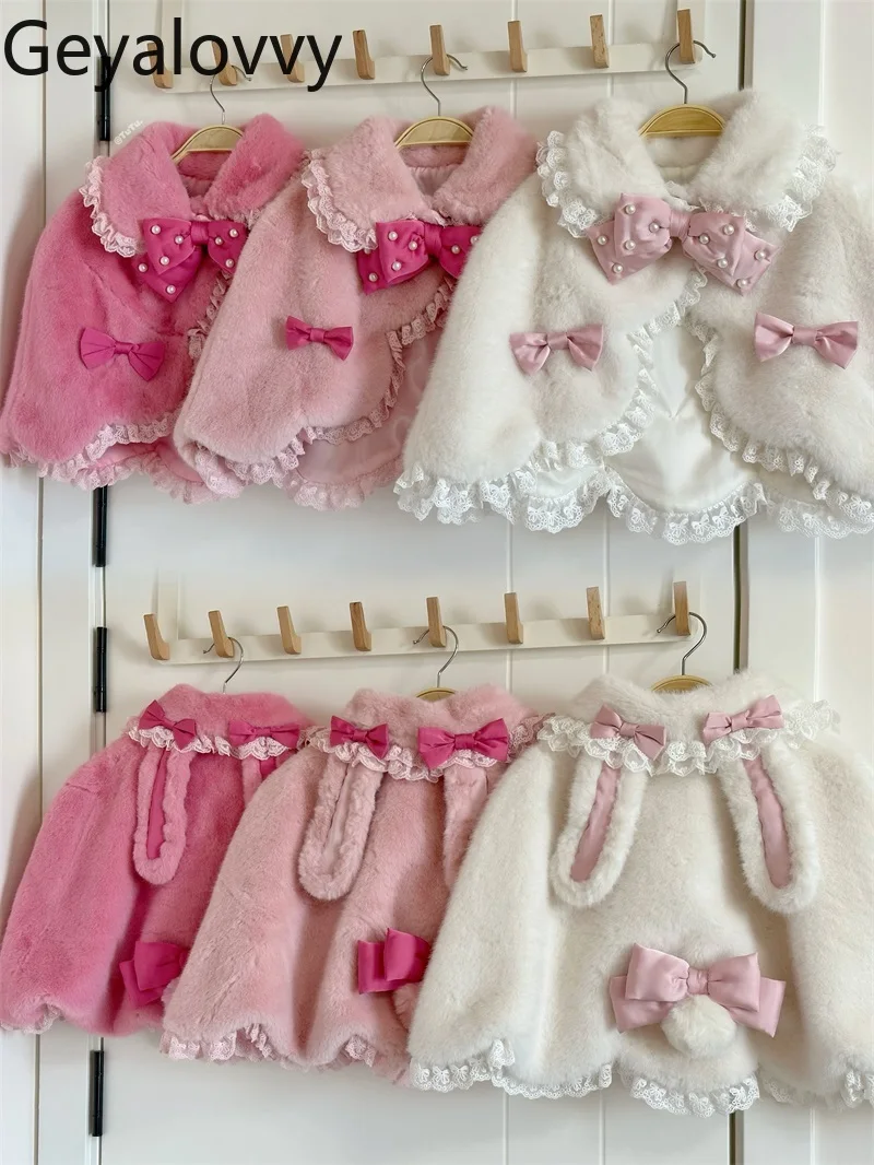 ผ้าคลุมไหล่ลูกไม้สไตล์โลลิต้า น่ารัก สำหรับผู้หญิง ใช้ได้ทุกวัน ฤดูใบไม้ร่วง ฤดูหนาว สไตล์หวาน ผ้าคลุมไหล่สั้น เสื้อคลุมแบบพอนโช