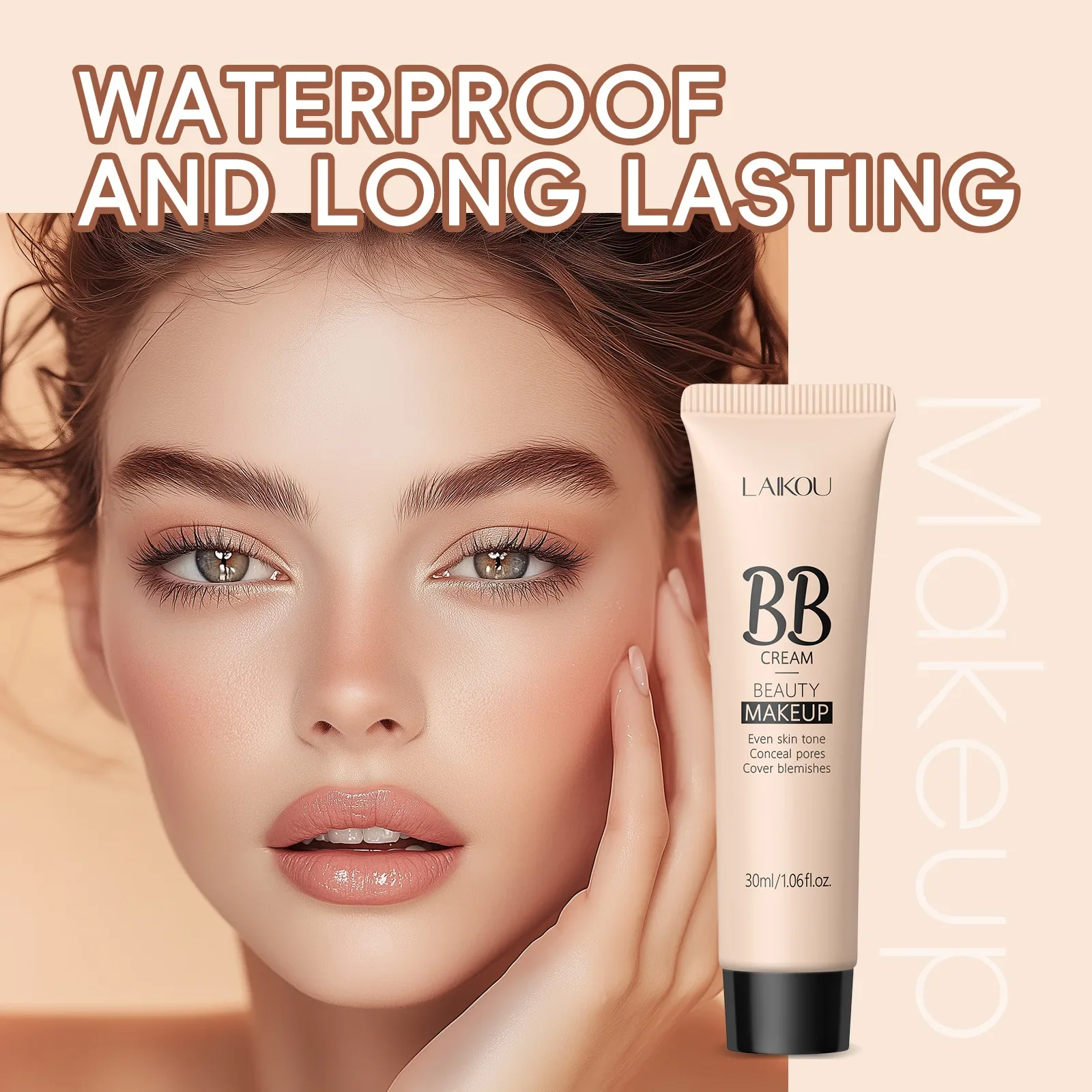 LAIKOU Base de 9 colores BB cream 30ml crema correctora Facial Natural cubrir ojeras poros textura ligera Base de maquillaje