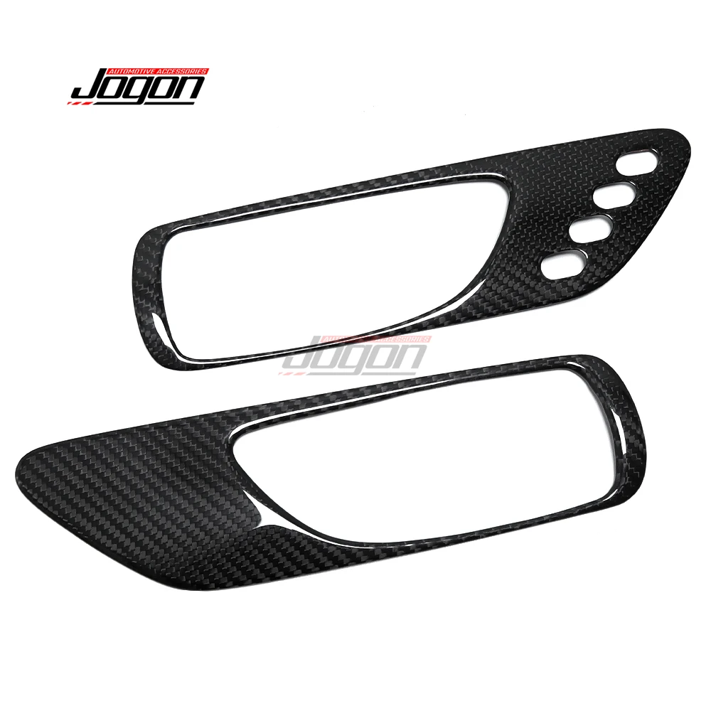 2PCS Carbon Fiber Car Interior Window Side Door Handle Panel Cover Trim For Lexus RC200 RC300 RC F Sport 2015-2022 Accessories