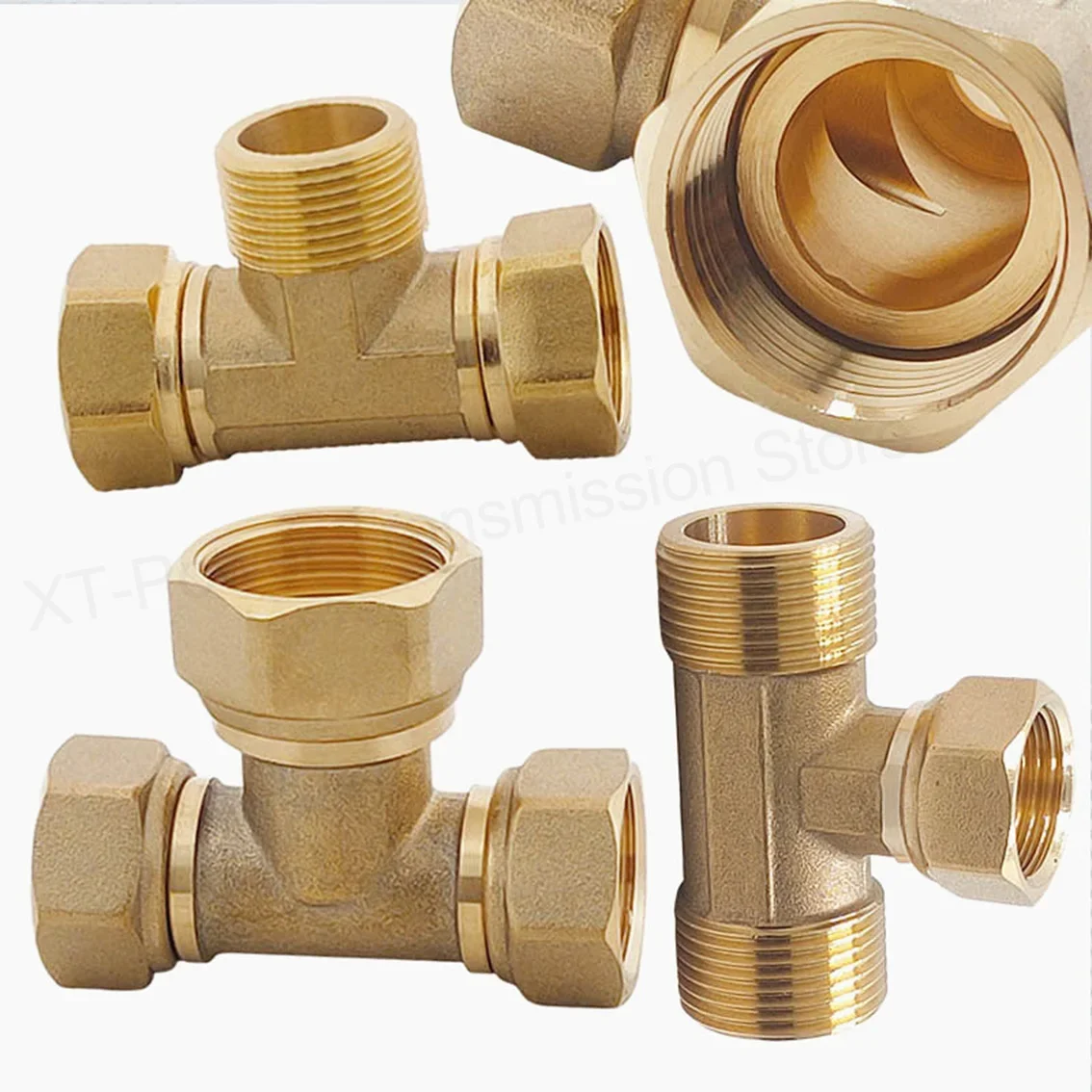 1Pcs Brass Thickened Joint Tee-Way 1/2