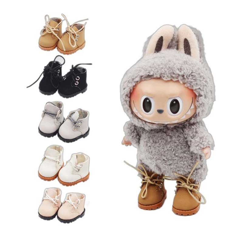 Martin Boots Suitable For 10cm Cotton Dolls Casual Shoes Boots Finger Toy Shoes Doll Pendant For Labubu