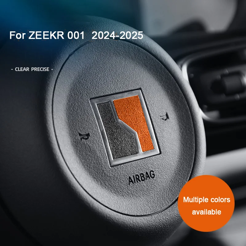For ZEEKR 001 009 ZEEKR 7x 2024 2025 Super Suede Steering Wheel Decorative Horn Decal Sticker Car Interiors Accessories