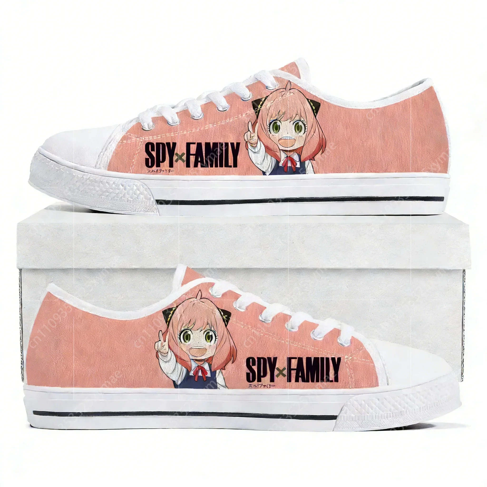 Zapatillas bajas de lona Spy X Family Anya Forger Anime, zapatillas de lona de alta calidad para hombres, mujeres y adolescentes, zapatos informales para parejas, zapatos personalizados