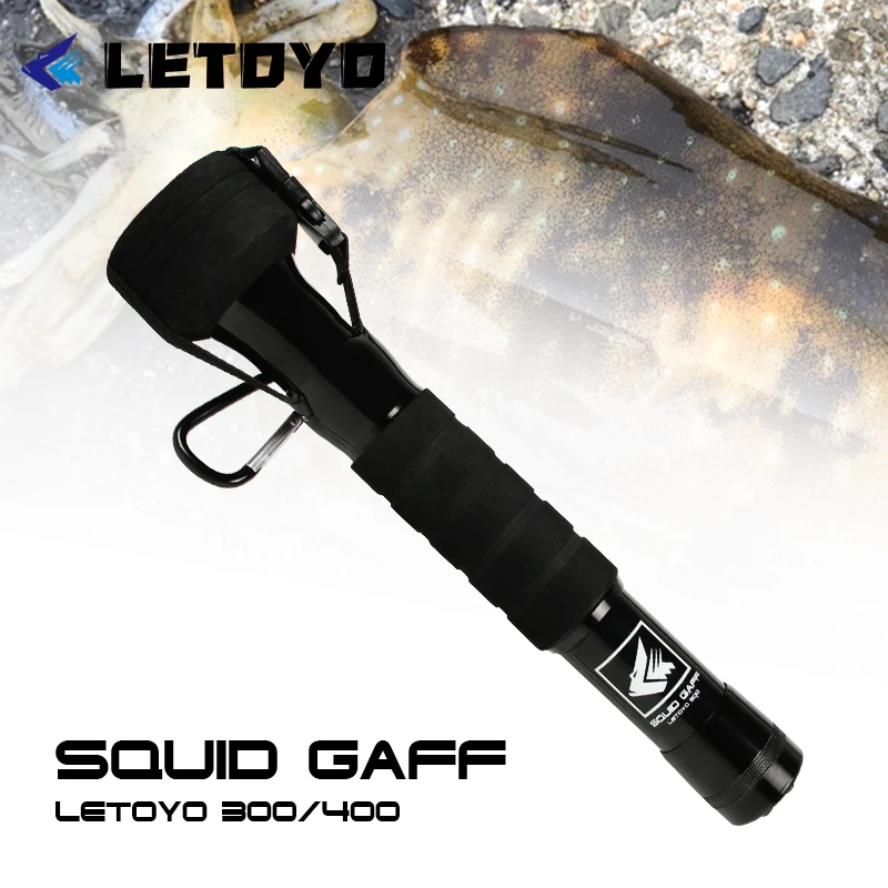 LETOYO Squid Gaff in acciaio inox a sei ganci anticorrosione Amo retrattile per calamari Pesca Lunghezza totale 3M/4M