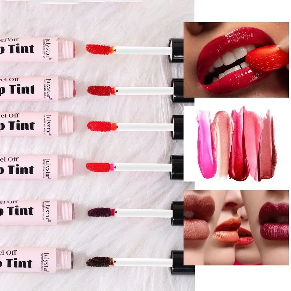Peel Off Liquid Lipstick Waterproof long lasting LipGloss Mask Moisturizer Tear Pull Lip Lint trucco cosmetico 6 colori Lip Gloss