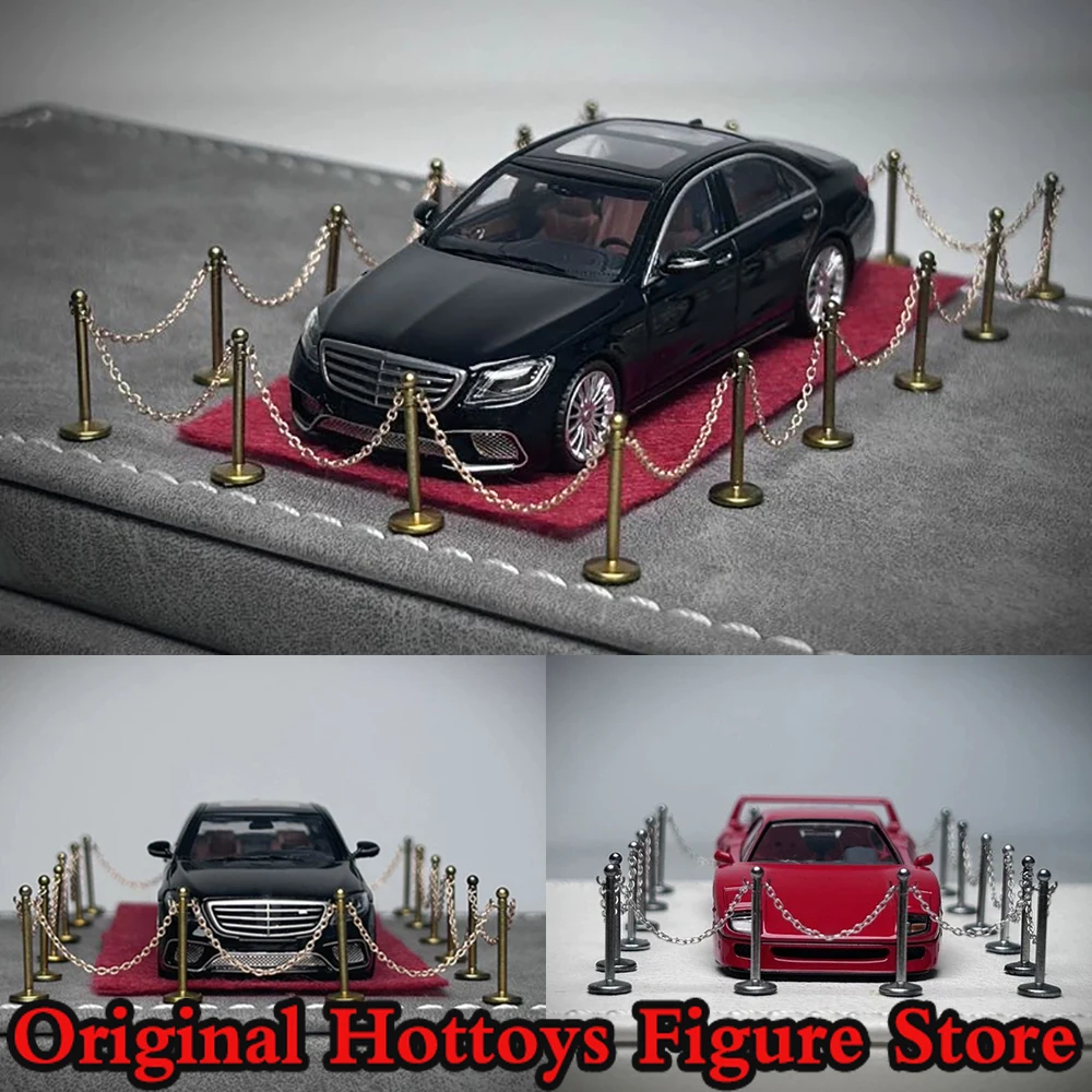 2 Color 1/64 Scale Soldier Scene Accessories Auto Show Fence Pole Set Mini Prop For About 2-3cm Action Figure Model Doll Toys