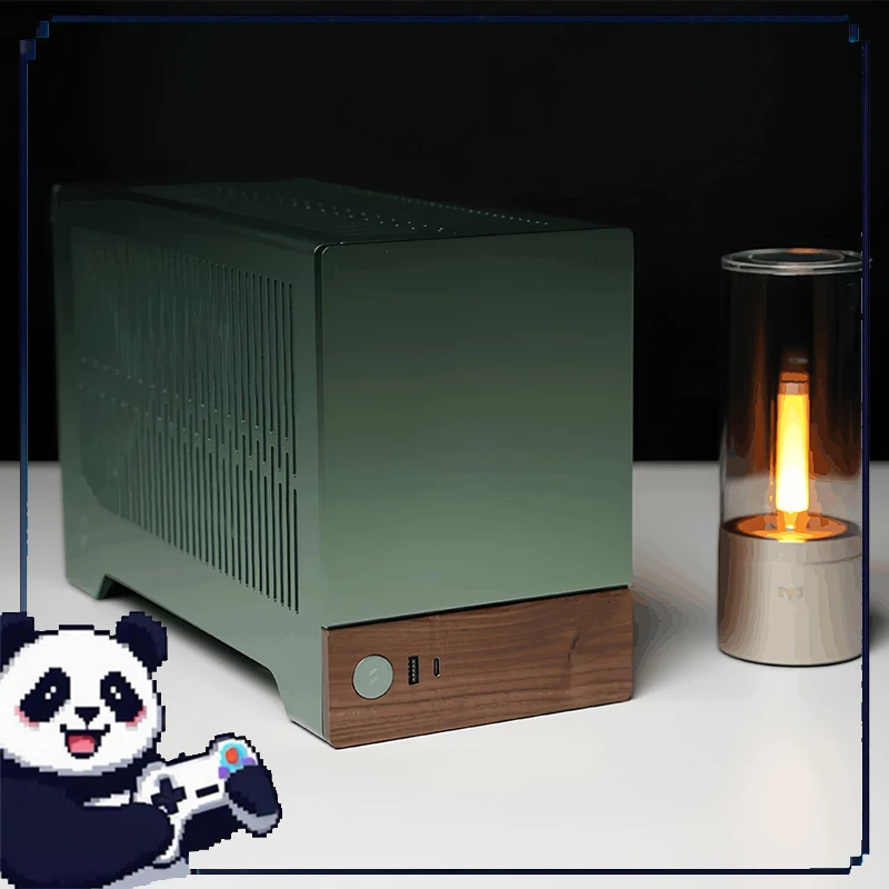 

Чехол Terra Mini Itx из анодного алюминиевого сплава, орехового дерева, поддерживает водяное охлаждение и портативный офисный игровой настольный чехол