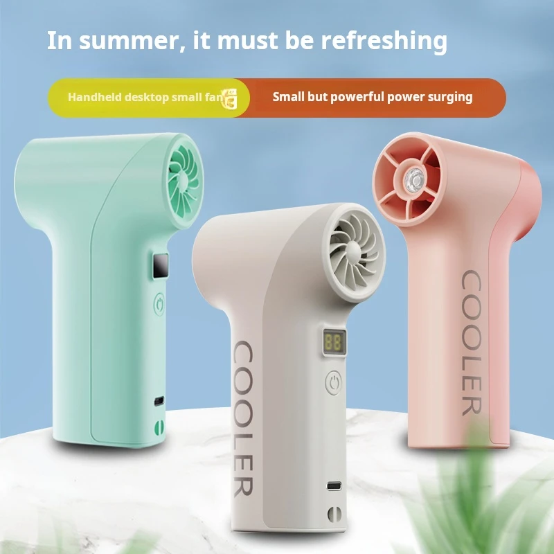 

Портативный ручной турбовентилятор, 40000 об/мин, бесщеточный двигатель с 9 лопастями, перезаряжаемой батареей, сверхветровая мощность, многоцелевой мини-хан