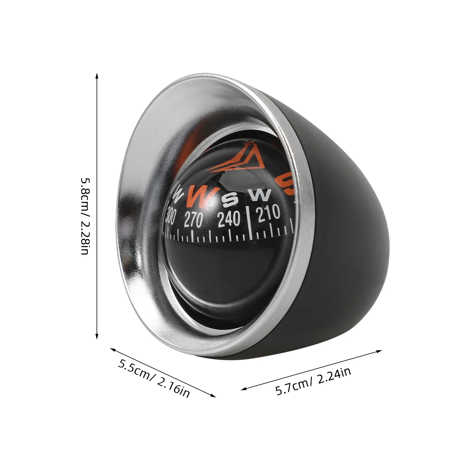 أداة بوصلة أوتوماتيكية على لوحة القيادة على لوحة القيادة للسيارات للاستخدام البحري لشاحنة قارب السيارة باللون الأسود #2