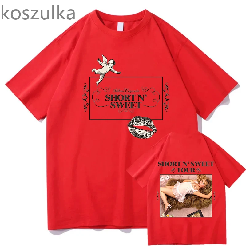 Sabrina Carpenter krótkie n' słodkie t-shirty damskie letnie Tshirt damskie y2k odzież czysta bawełna Harajuku moda casualowe w stylu Streetwear