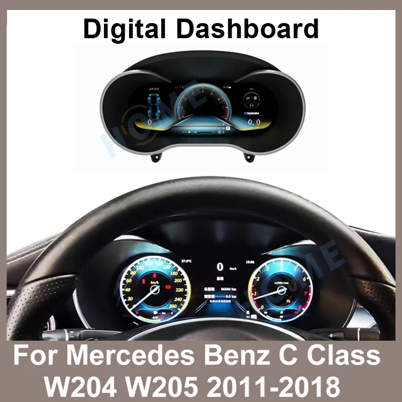 Digital Dashboard LCD Speedometer For Benz C Class W204 W205 2011 - 2018 Panel Virtual Instrument Cluster CockPit