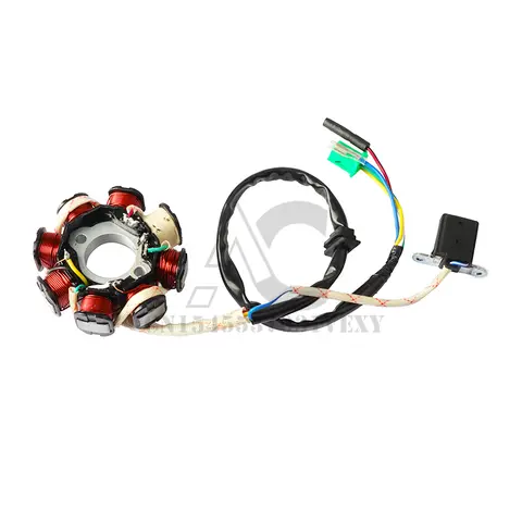 Motorcycle 8-Stage Coil Magnetic Alternator Stator for GY6 125cc 150cc 152QMI 157QMJ Chinese Scooter Moped ATV Kart Quad Engine