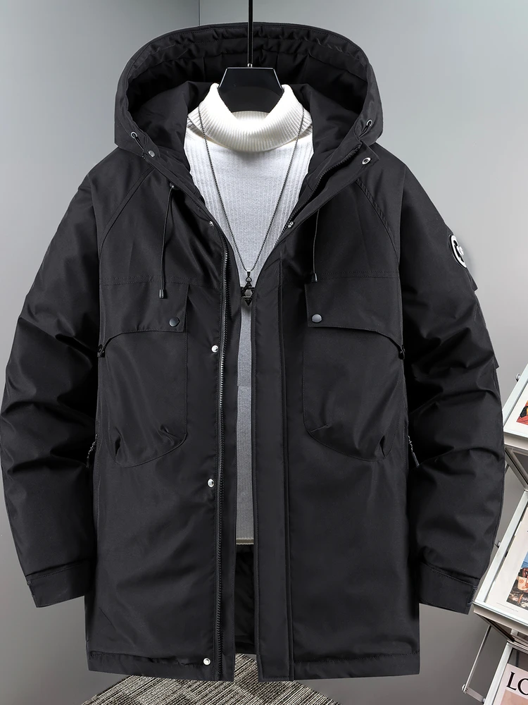 

Extra Large Size Men's Cotton Jaet Thiened Warm Winter Coat Fat People Northeast Cold Resistance Outerwear 300 Pou