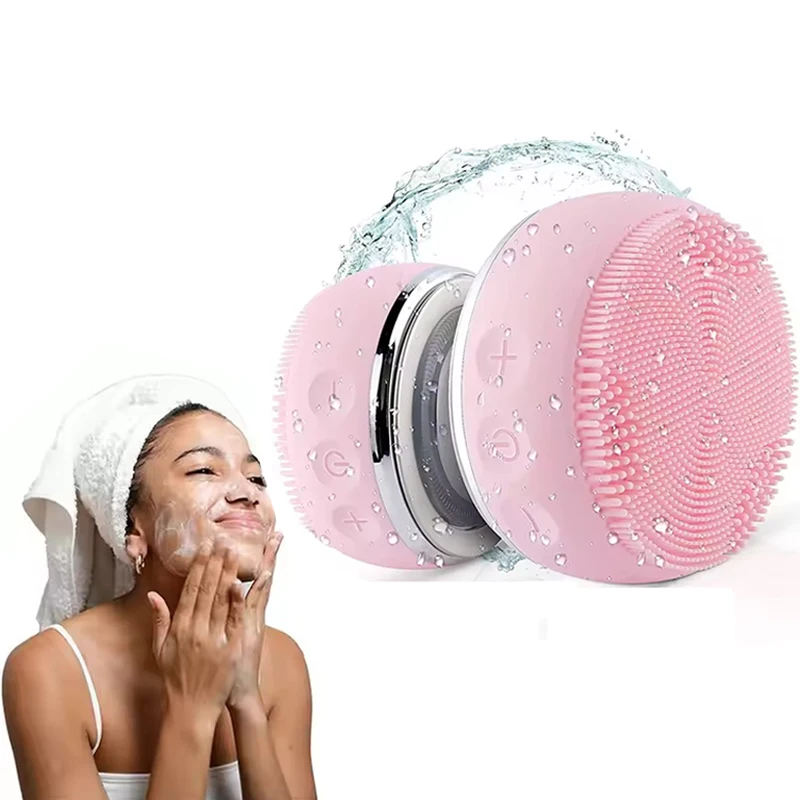 Mini cepillo eléctrico de limpieza Facial de silicona, Spa, depurador Facial ultrasónico, masajeador, cepillo de limpieza Facial vibratorio sónico