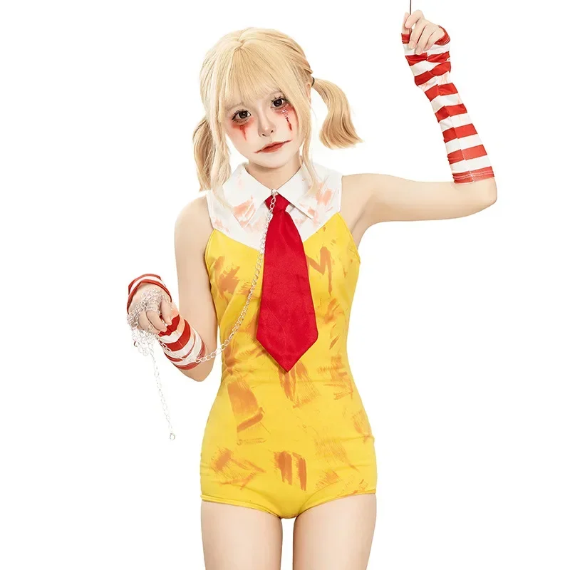 Cosplay2025 Combinaison rayée jaune fiber pour فام، ملحقات أداء sur scène، ensemble de vêtements، كوسبلاي دي هال