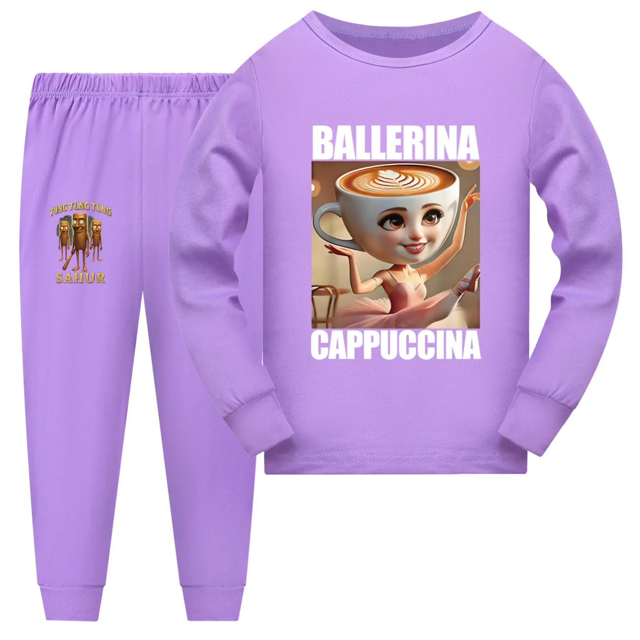 

Ballerina Capuccina Italian Brainrot Meme Kids Clothes Baby Girls Pajama Set Boys Long Sleeve Pyjamas Children Sleepwear Suit