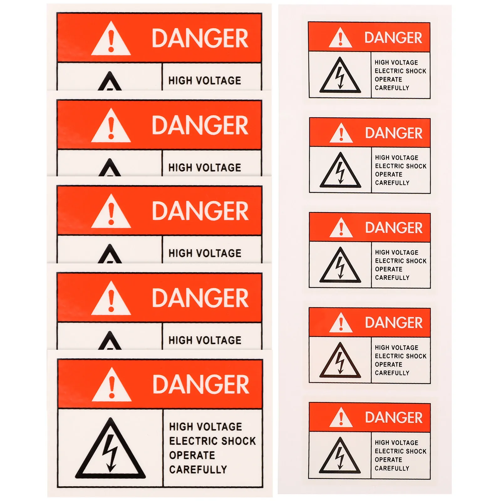 10Pcs Electrical Hazard Warning Sticker Heavy Duty Vinyl Material Peel and Stick Clear Text Adhesive Safety Sign for Relocation
