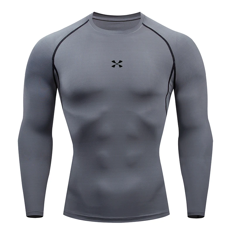 Compression T Shirt Men Summer Sportswear Running T-shirt Elastic Quick Dry Sport Tops Tee Athletic Gym Workout Shirts Men image 2