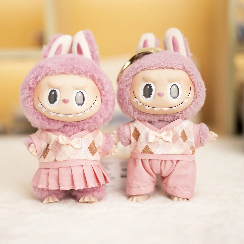 

17cm Labubu Doll Clothes British Style Couple Clothes Labubu Doll Doll Change Clothes Set for Valentine's Day