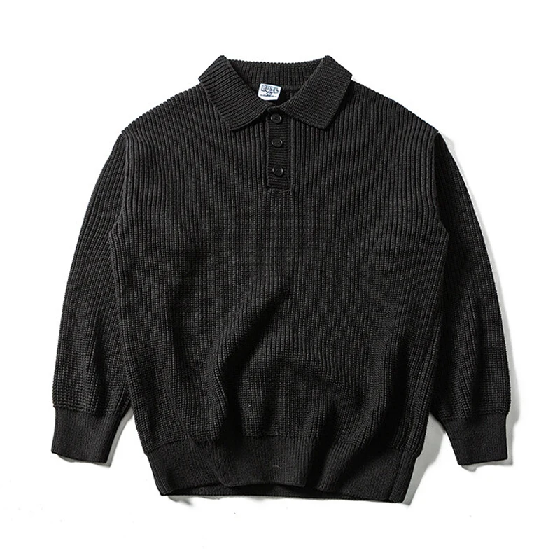 

Autumn Winter Sweaters Men Fashion Vintage Loose Casual Pullovers Knitted Sweater Man Streetwear Polo Knitwear Tops