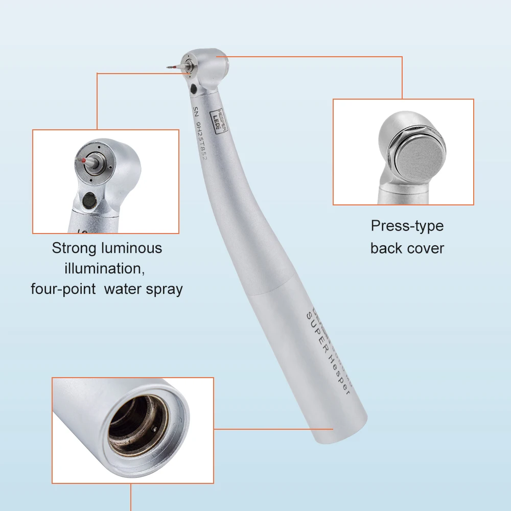 Dental Mini 9000l Fiber Optic LED High Speed Handpiece Air Turbine 4 Water Spray Kavo Type Handpiece For KAVO Coupling Type Tool