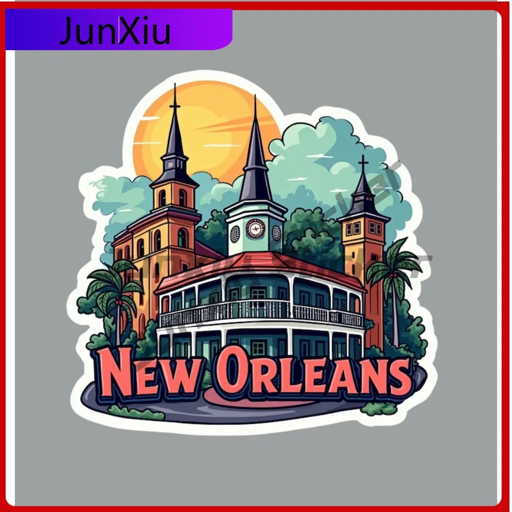 

New Orleans Louisiana Anti Scratch Exterior Sticker Doordash Decal Mountains Stickers For Suv Rv Forest Tent Camping Truck Elect
