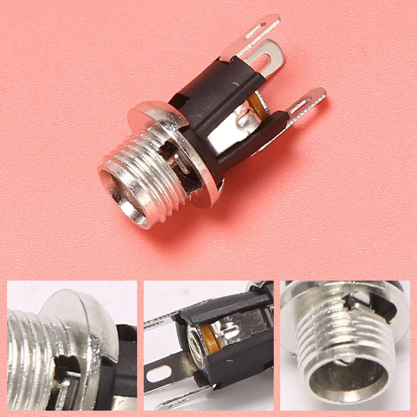 5 Pcs 5.5mmx2.1mm DC Power Jack Socket Female Panel Mount Connector