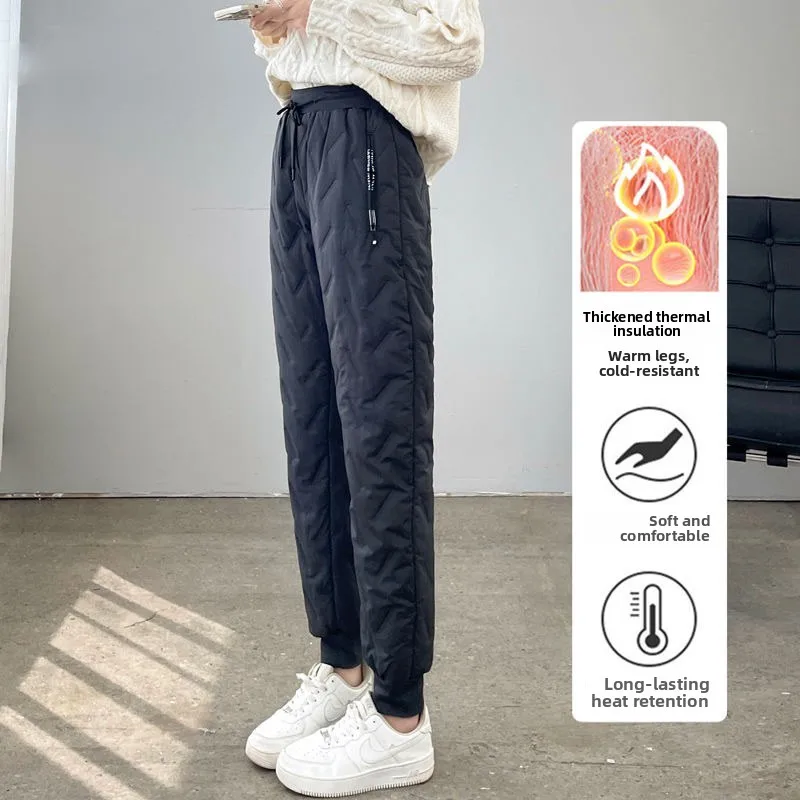 Damskie spodnie narciarskie Thiened Fce, zimowe, wiatroodporne, wodoodporne, ciepłe spodnie sportowe z aksamitu jagnięcego, z mankietami, codzienne, z prostymi nogawkami...