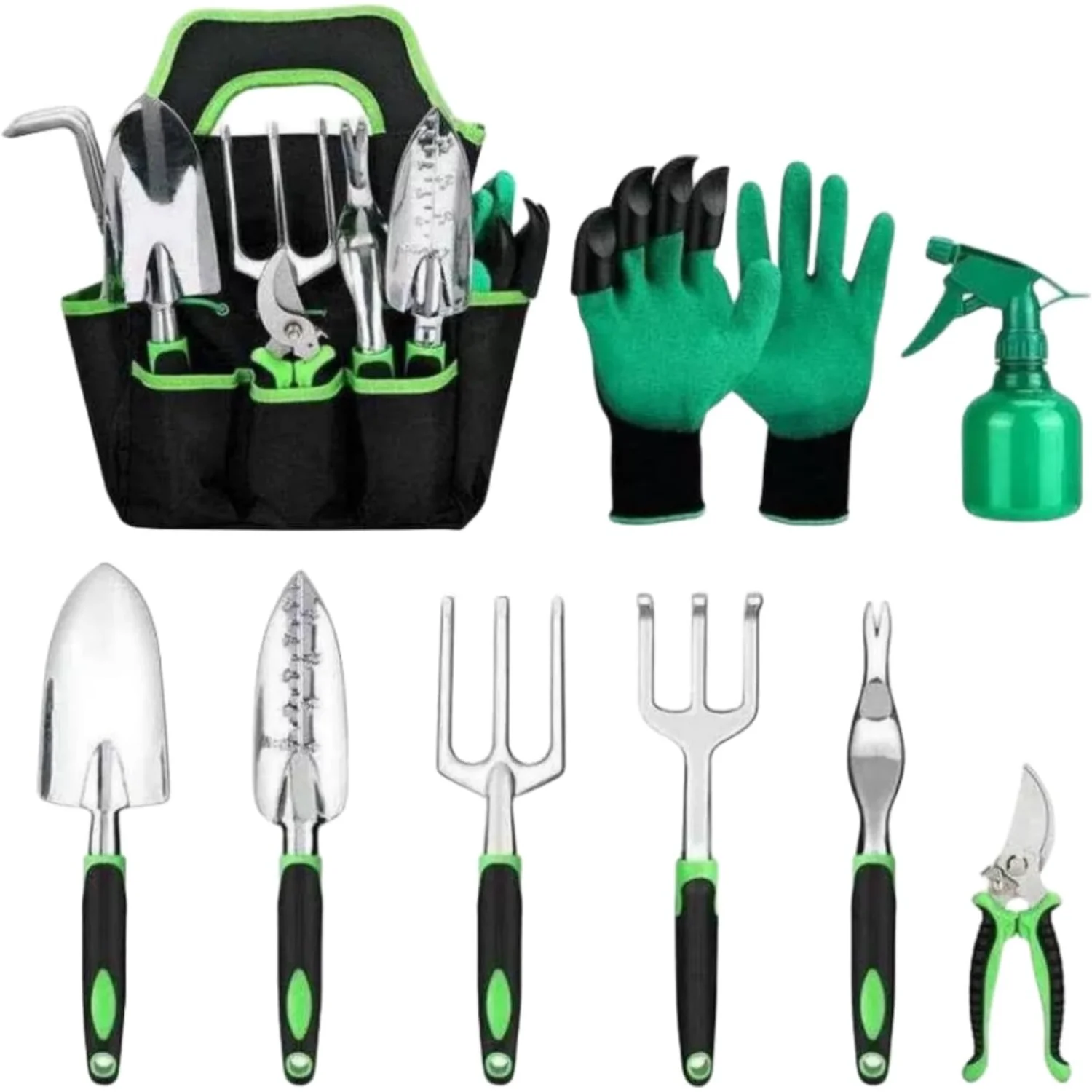 Stylish and Durable Heavy Duty Aluminum Gardening Hand Tools Set for Men and Women - Easy to Carry Outdoor Gardening Tool Kit, I