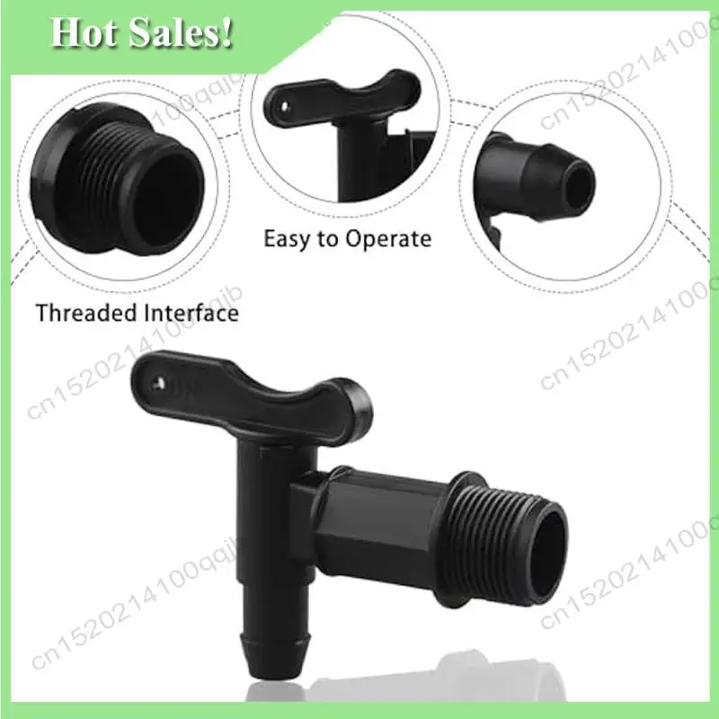 -FDDT 8 Set Drum Spigot Faucet Pail Taps With Gasket Plastic Construction Materials NPT Connection For Plastic Gallon Drums