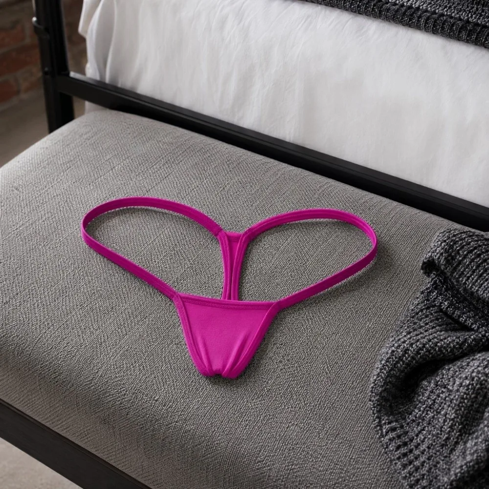 Lingerie Seamless Women Thongs Underwear Solid Color T-back Briefs Low Waist Thin Belt T Panties Everyday Wear