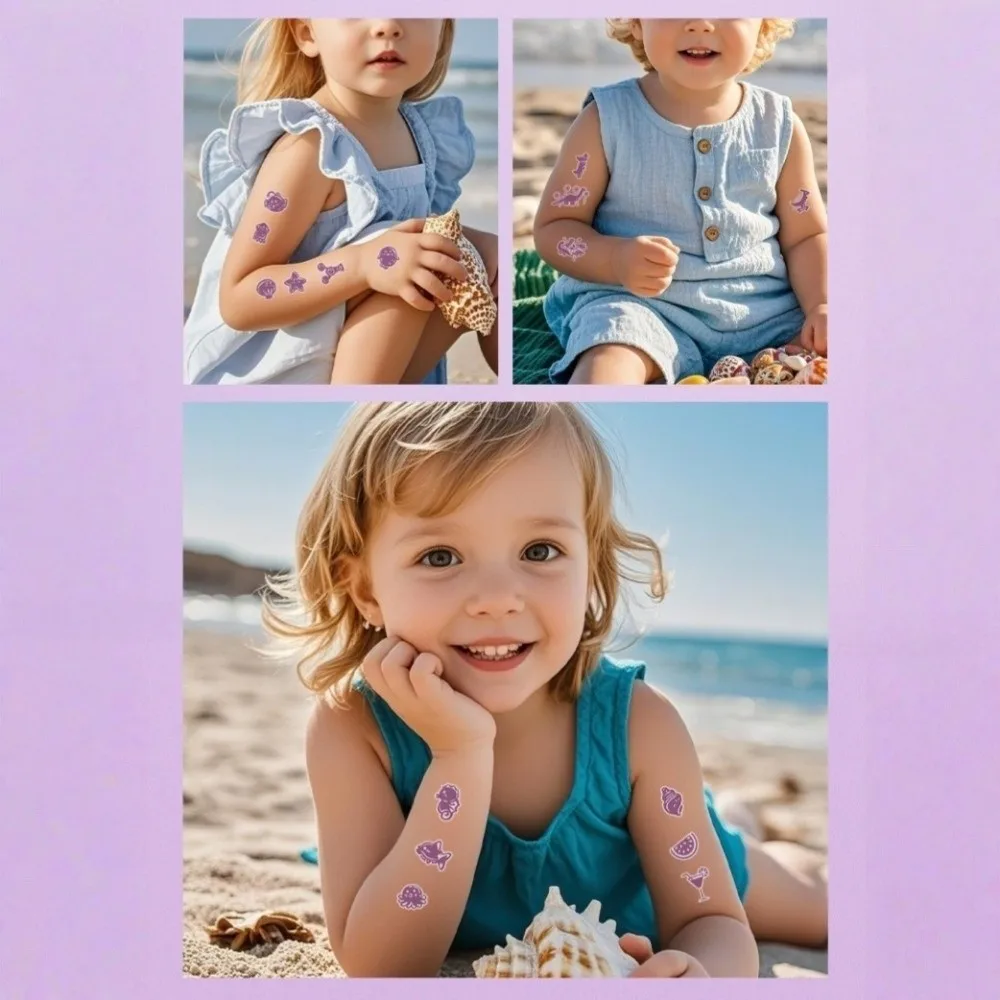 Waterproof UV Detection Sun-proof Tattoo Stickers DIY Disposable Photosensitive Temporary Tattoos Long Lasting