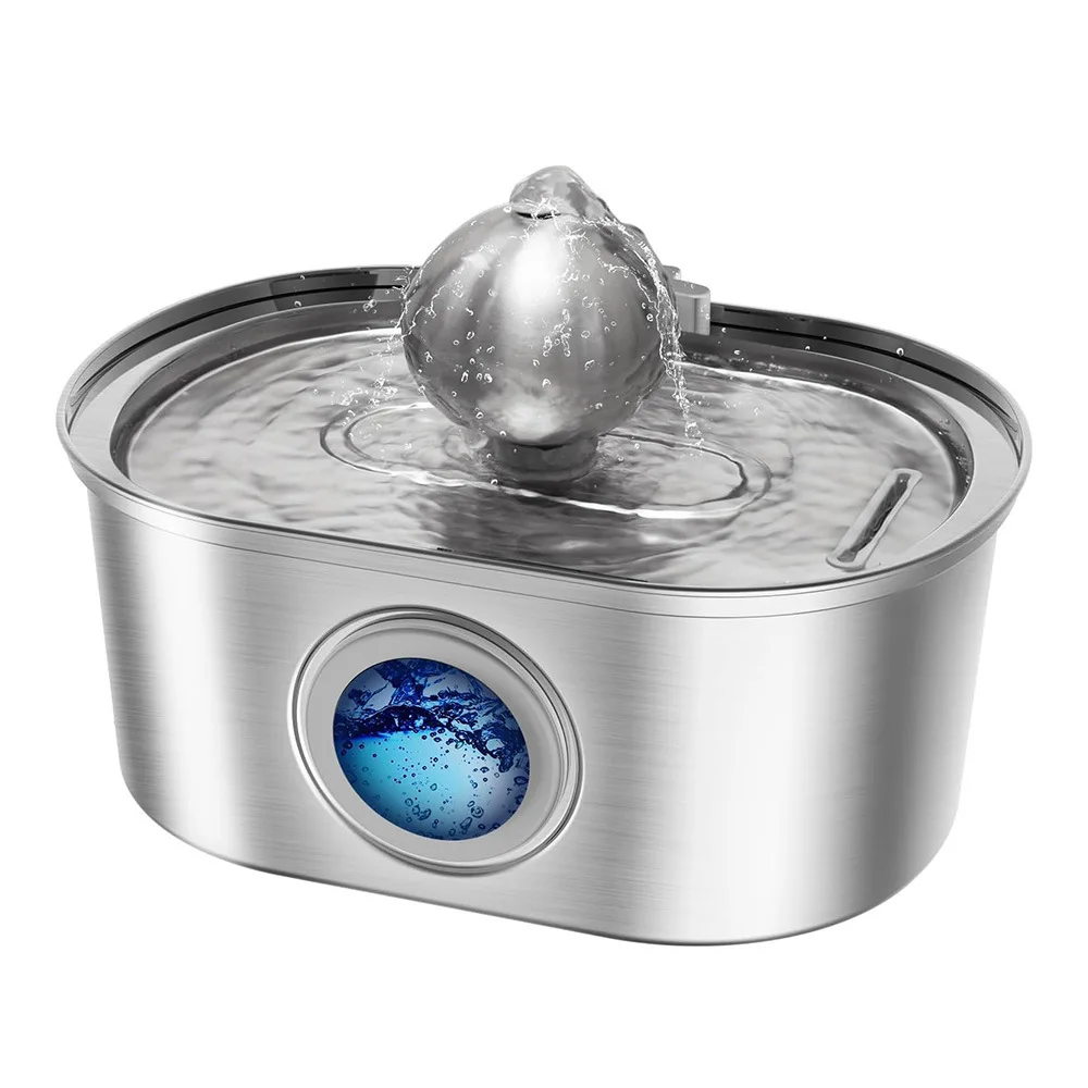 Pet Water Fountain Stainless Steel Pet Smar Water Dispenser Automatic Circulation Flow 3.2L Large Capacity for Dog Cat Drinking