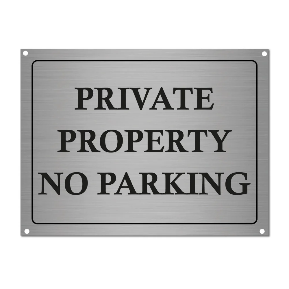 Customized Composite Aluminum Board Private Property No Parking Sign with Screw Holes