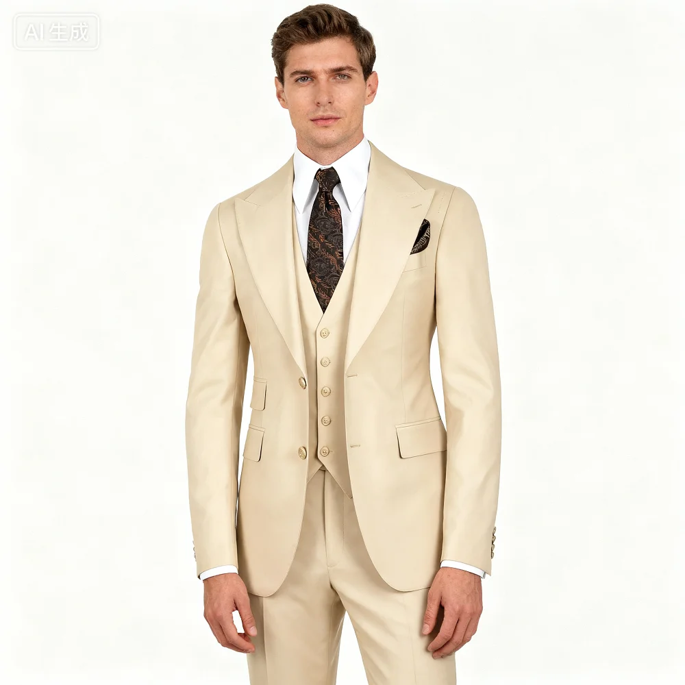 

Men's Wedding Tuxedos with Notched Lapels Single Breasted Luxury Men's Clothing Dance Dress Complete Costume Fantasy