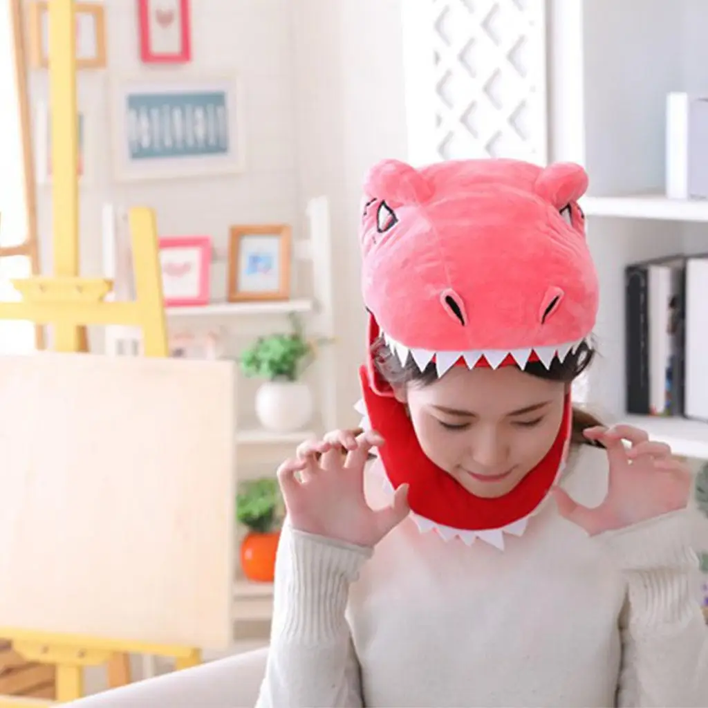

Cute Dinosaur Head Hat Cosplay Headgear Adorable Plush Dinosaur Hats Cosplay