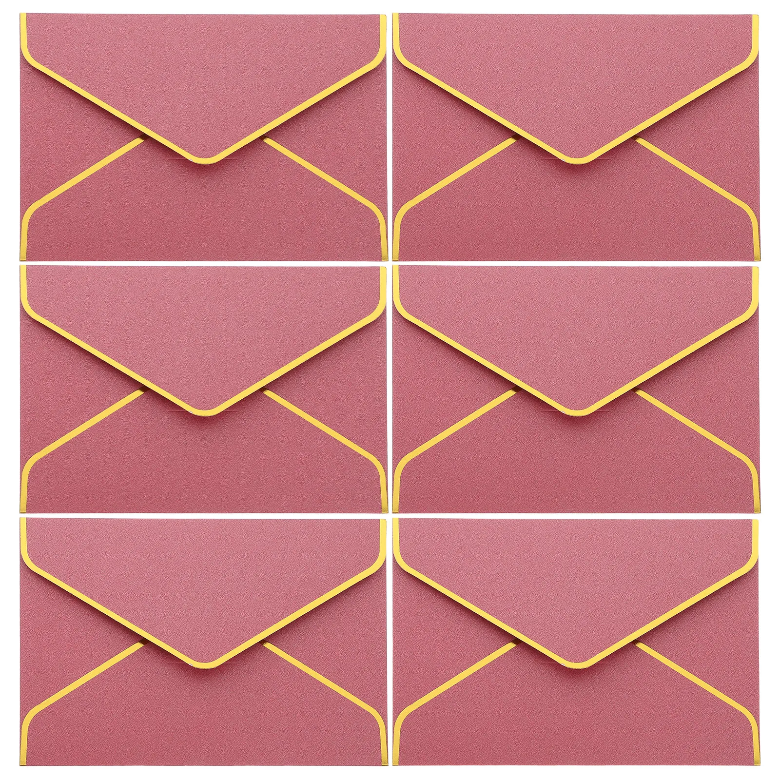 

6Pcs Gold Foil Envelopes Elegant Blank Vintage Wedding Invitation Cards Greeting Letter Envelopes Retro Style Design