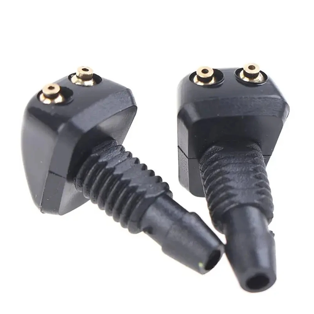 Pair 2pcs Universal Car Windshield Washer Nozzle Engine Hood Wiper Straight Column Spray Nozzle Spray Head Car Wiper Accessories