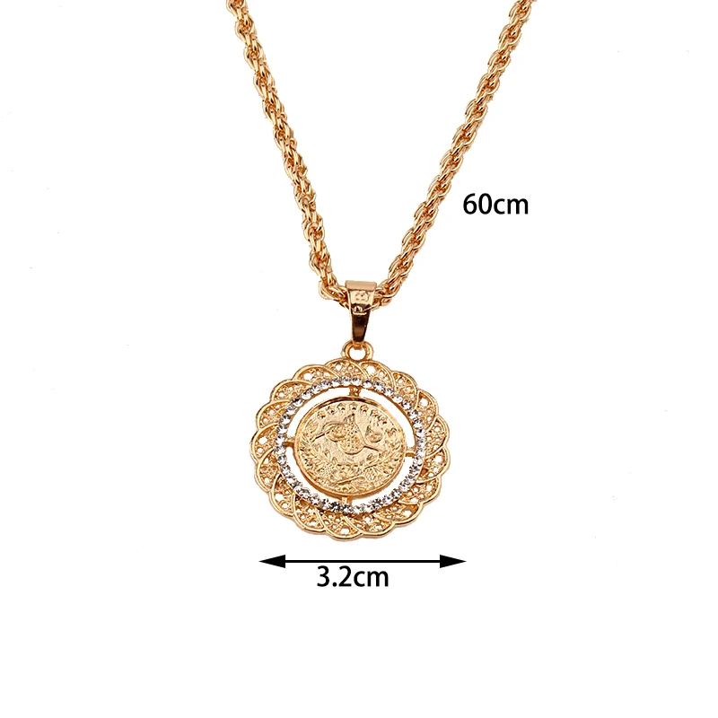 Turkish Fashion Pendant Necklace Slid Chain Luxury Gold Plated Necklace for Women Accept Drop Shipping