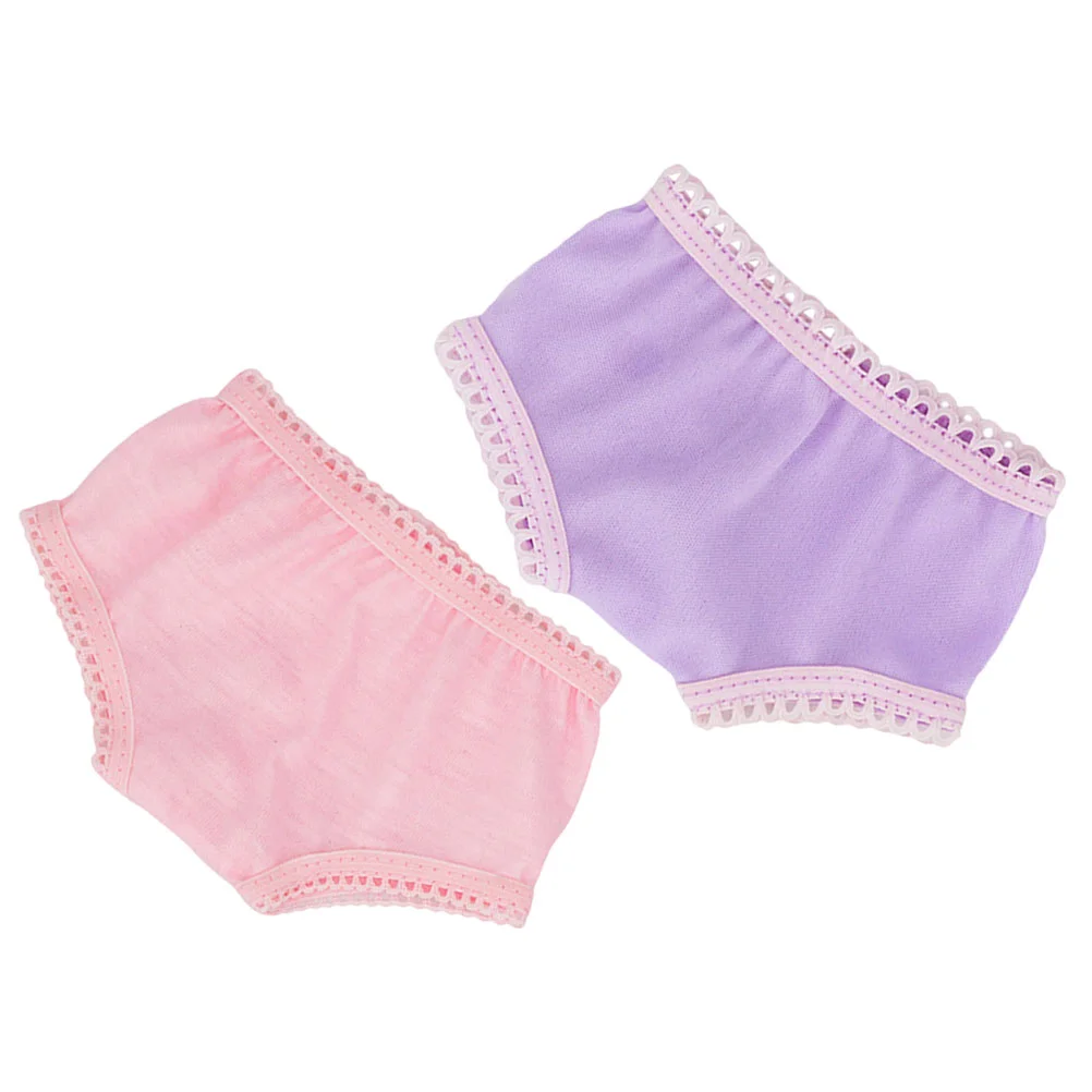 2 Pcs Girls 18-inch American Accessories Clothes Bottoming Shorts Panties Diaper Pretend Play Baby