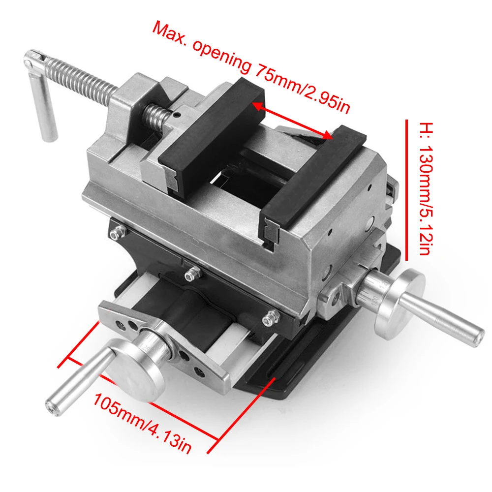 Allsome BG-6368 étau coulissant croisé de 3 pouces avec glissière composée pour moulin et perceuse presse, étau de presse de forage à glissière transversale