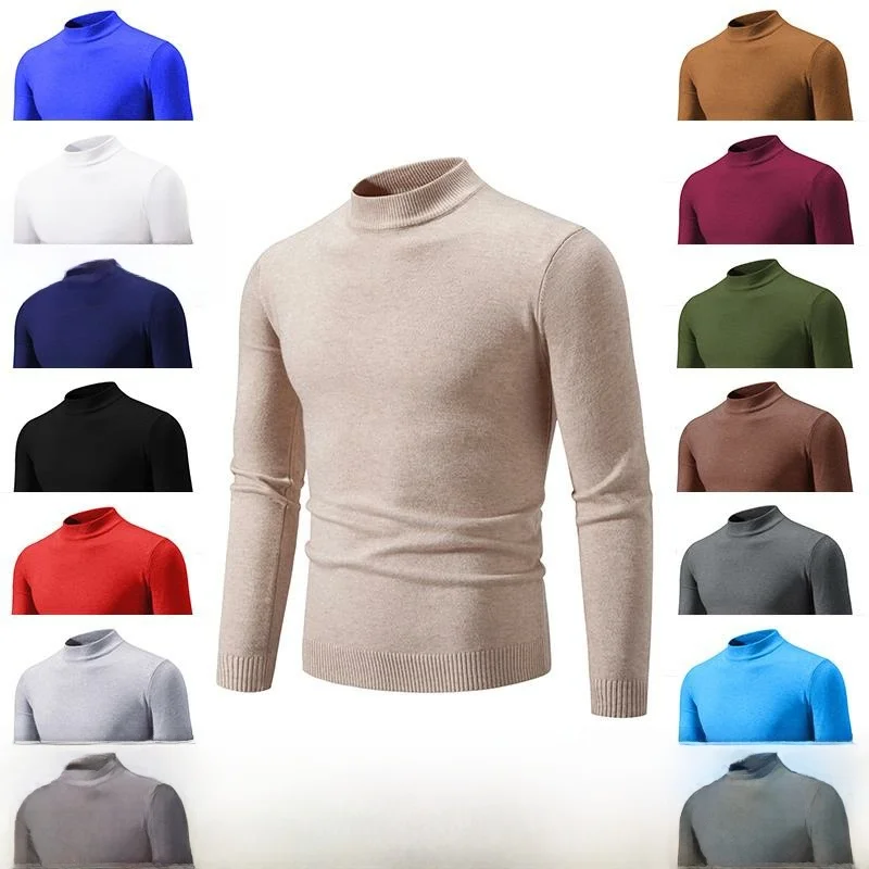 

Men's Winter Super Warm Thiened Pullover Knitwear Long Sve High Collar Sweater Comfortable Breathable Faionable Men's ...