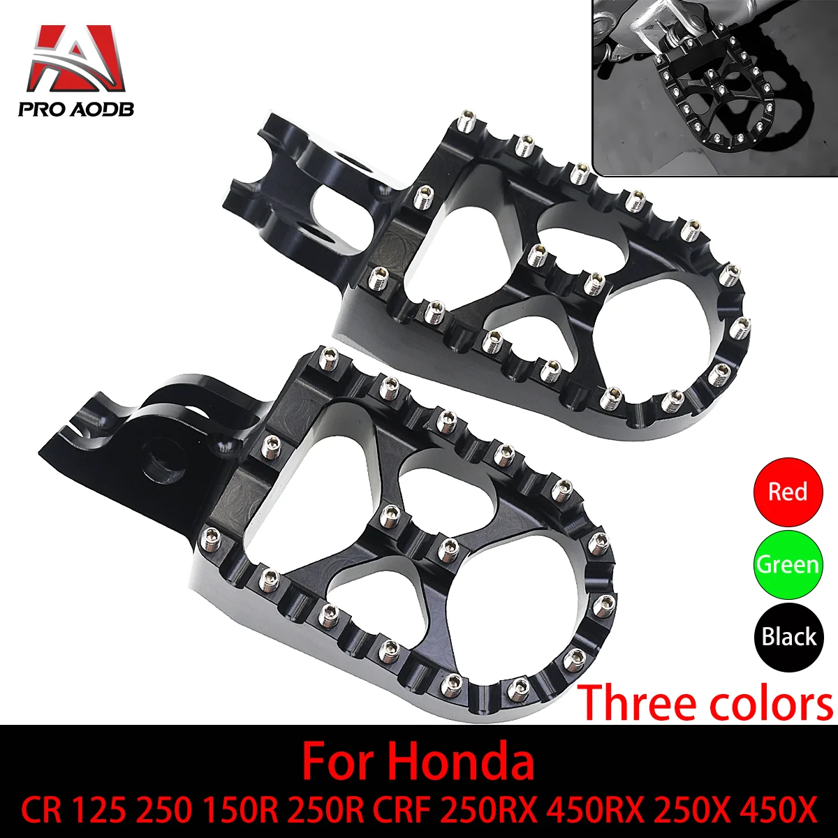 

Motorcycle CNC FootRest Footpegs Foot Pegs Pedals For HONDA CRF 150R 250R 450R 450L 250L 250M 250RALLY 250RX 450RX CR125 250 Etc