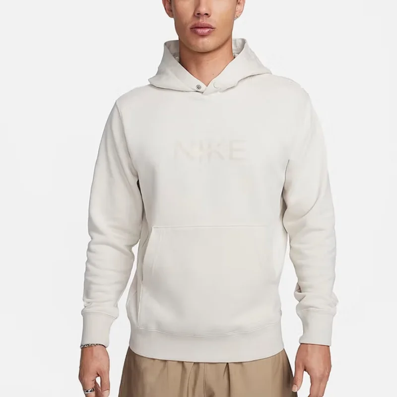 

Nike's New Hooded Knit Loose-Fit Crew Neck Lightweight Training and Fitness Men's Sweatshirt, Versatile, Soft and Skin-Friendly, Zipper Design, Comfortable Outdoor Pullover, Letter Print Showcasing American Sports Style, Everyday Commuting Casual Top, Sim